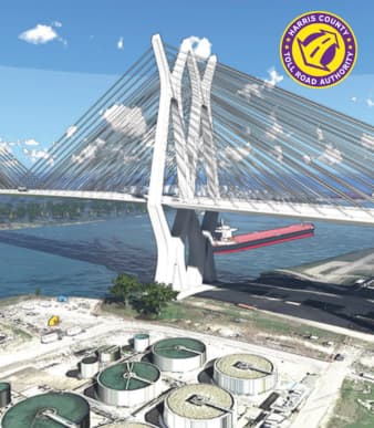 conceptual photo of completed Sam Houston Tollway Ship Channel Bridge