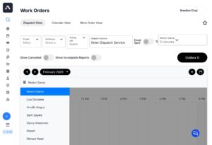 Screenshot of Assure-IT™ dashboard work order dispatching feature